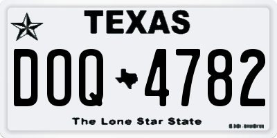 TX license plate DOQ4782