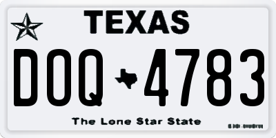 TX license plate DOQ4783