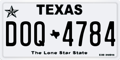 TX license plate DOQ4784