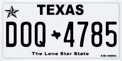 TX license plate DOQ4785