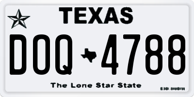 TX license plate DOQ4788
