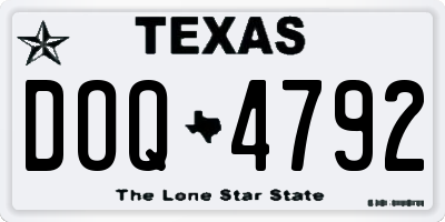 TX license plate DOQ4792
