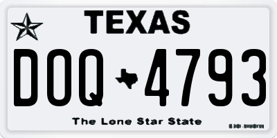 TX license plate DOQ4793