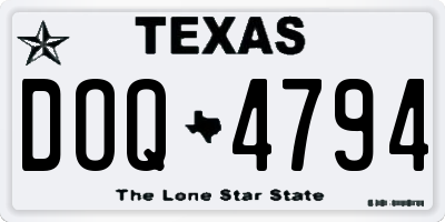 TX license plate DOQ4794
