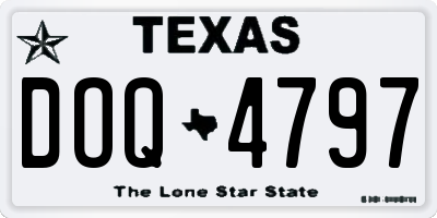 TX license plate DOQ4797