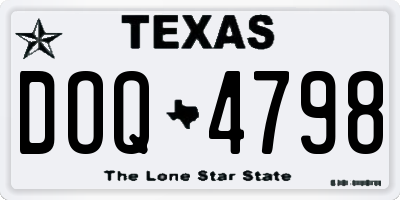 TX license plate DOQ4798