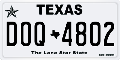 TX license plate DOQ4802