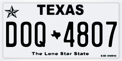 TX license plate DOQ4807