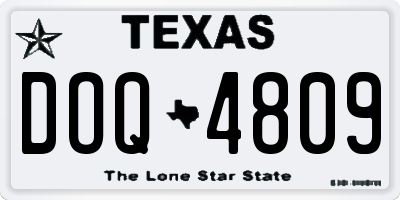 TX license plate DOQ4809