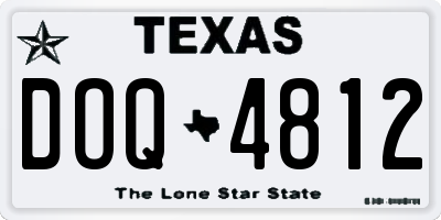 TX license plate DOQ4812