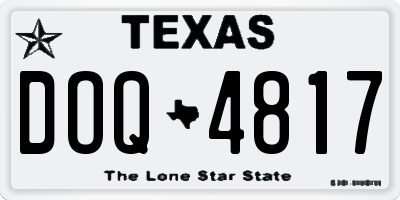 TX license plate DOQ4817
