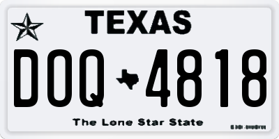 TX license plate DOQ4818