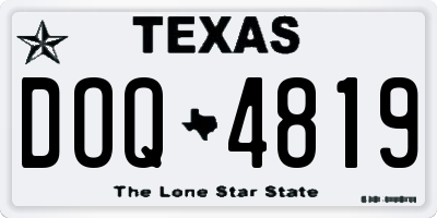 TX license plate DOQ4819