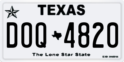 TX license plate DOQ4820