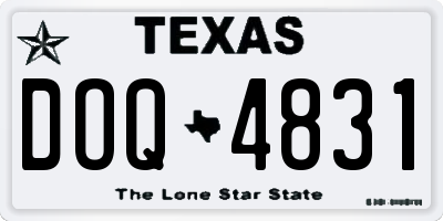 TX license plate DOQ4831