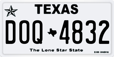 TX license plate DOQ4832