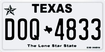 TX license plate DOQ4833