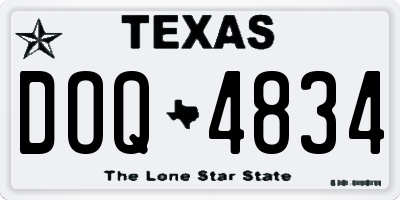TX license plate DOQ4834