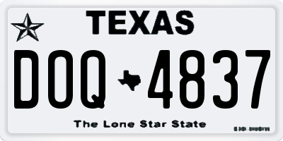 TX license plate DOQ4837