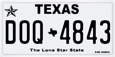 TX license plate DOQ4843