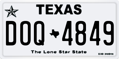 TX license plate DOQ4849