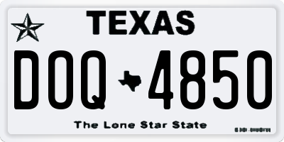 TX license plate DOQ4850