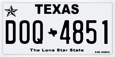 TX license plate DOQ4851