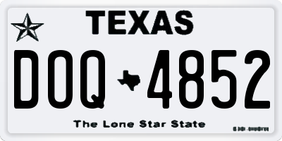TX license plate DOQ4852