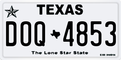 TX license plate DOQ4853