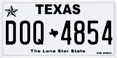 TX license plate DOQ4854