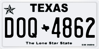 TX license plate DOQ4862