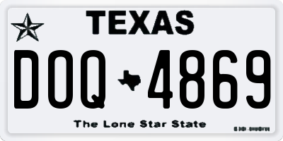 TX license plate DOQ4869