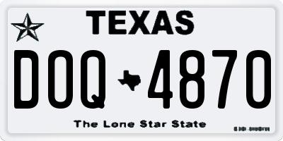 TX license plate DOQ4870