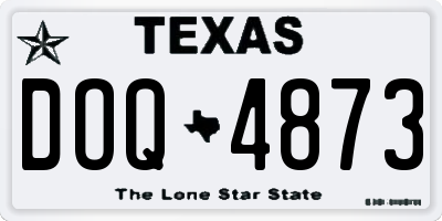 TX license plate DOQ4873