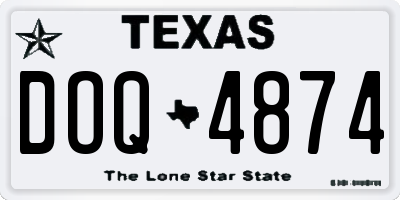 TX license plate DOQ4874