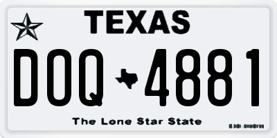 TX license plate DOQ4881