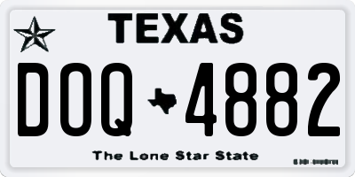 TX license plate DOQ4882
