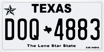 TX license plate DOQ4883