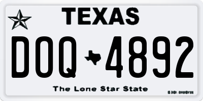 TX license plate DOQ4892