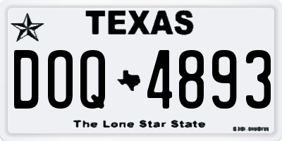 TX license plate DOQ4893