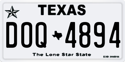 TX license plate DOQ4894