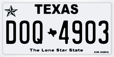TX license plate DOQ4903