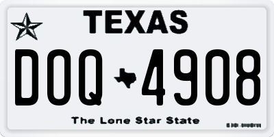 TX license plate DOQ4908