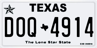 TX license plate DOQ4914