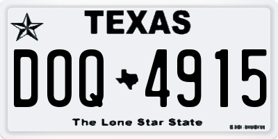 TX license plate DOQ4915