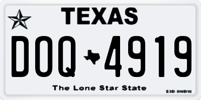 TX license plate DOQ4919