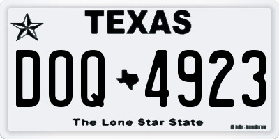 TX license plate DOQ4923