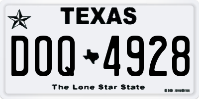 TX license plate DOQ4928