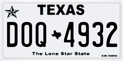 TX license plate DOQ4932