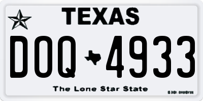TX license plate DOQ4933